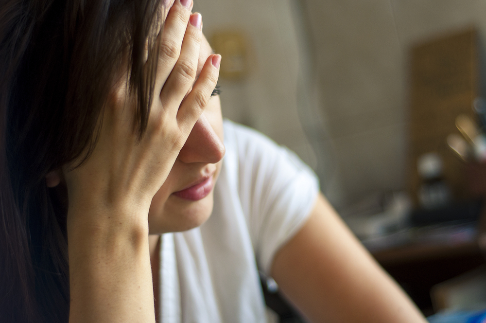 woman with headache